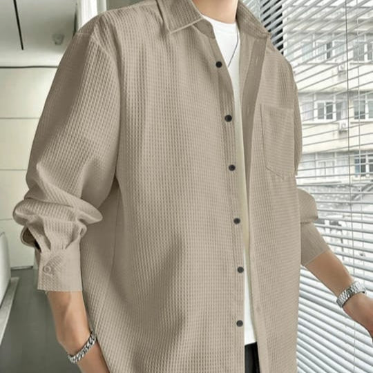 MEN spread collar casual shirt