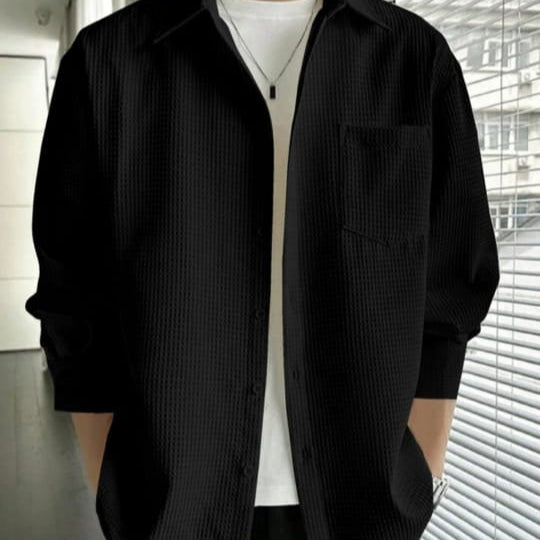 MEN spread collar casual shirt