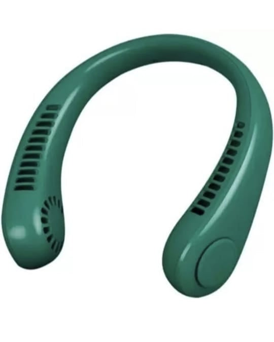 portable rechargable personal neck fan 3 speeds hand free multicolour green neck fan