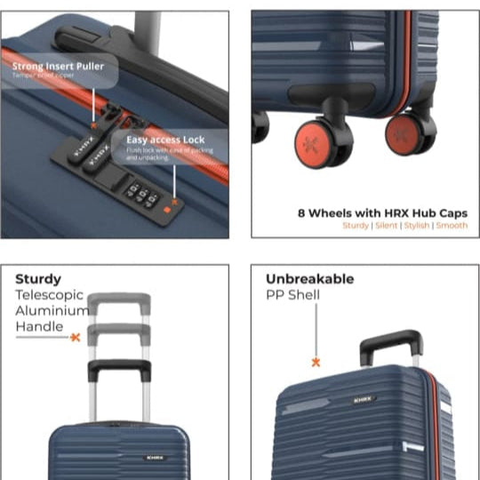NAVY BLUE TRAVEL SUITCASE