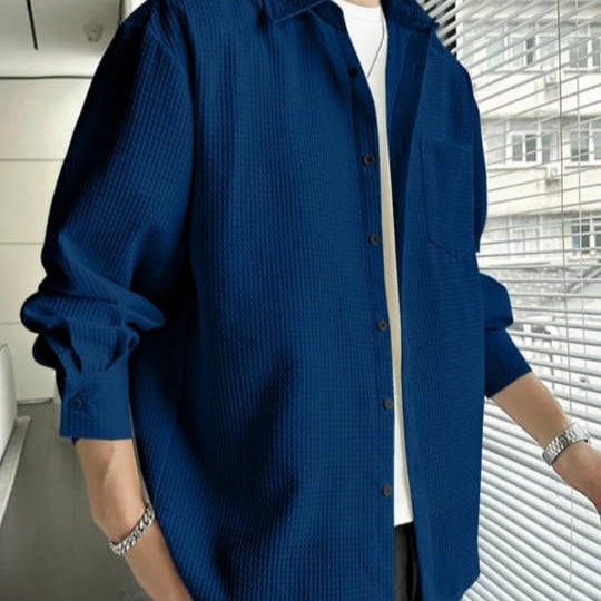 MEN spread collar casual shirt