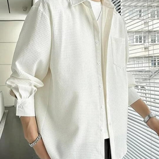 MEN spread collar casual shirt