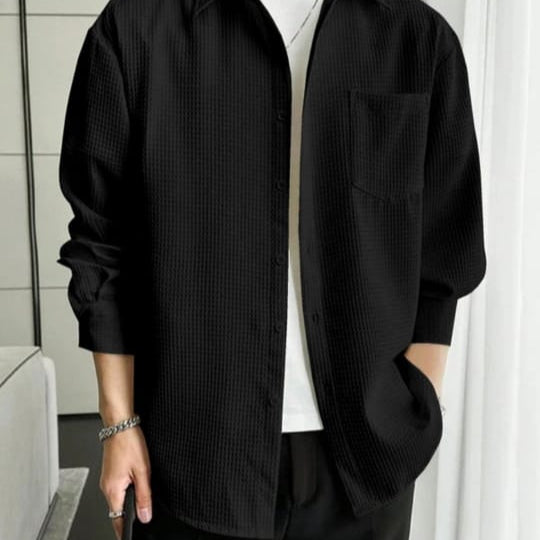 MEN spread collar casual shirt