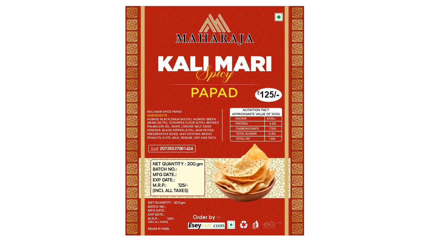 spicy kali mari papad