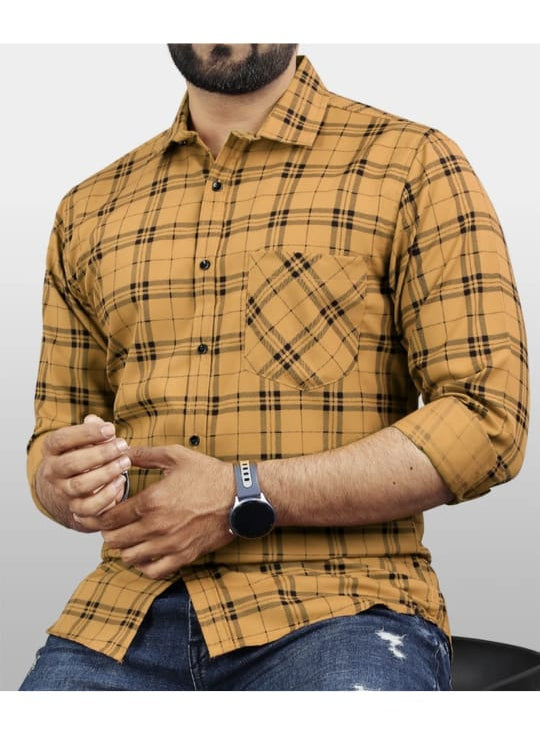 Men's yellow chex shirt