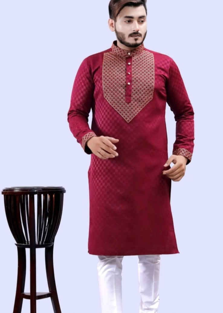 Men's Maroon kurta