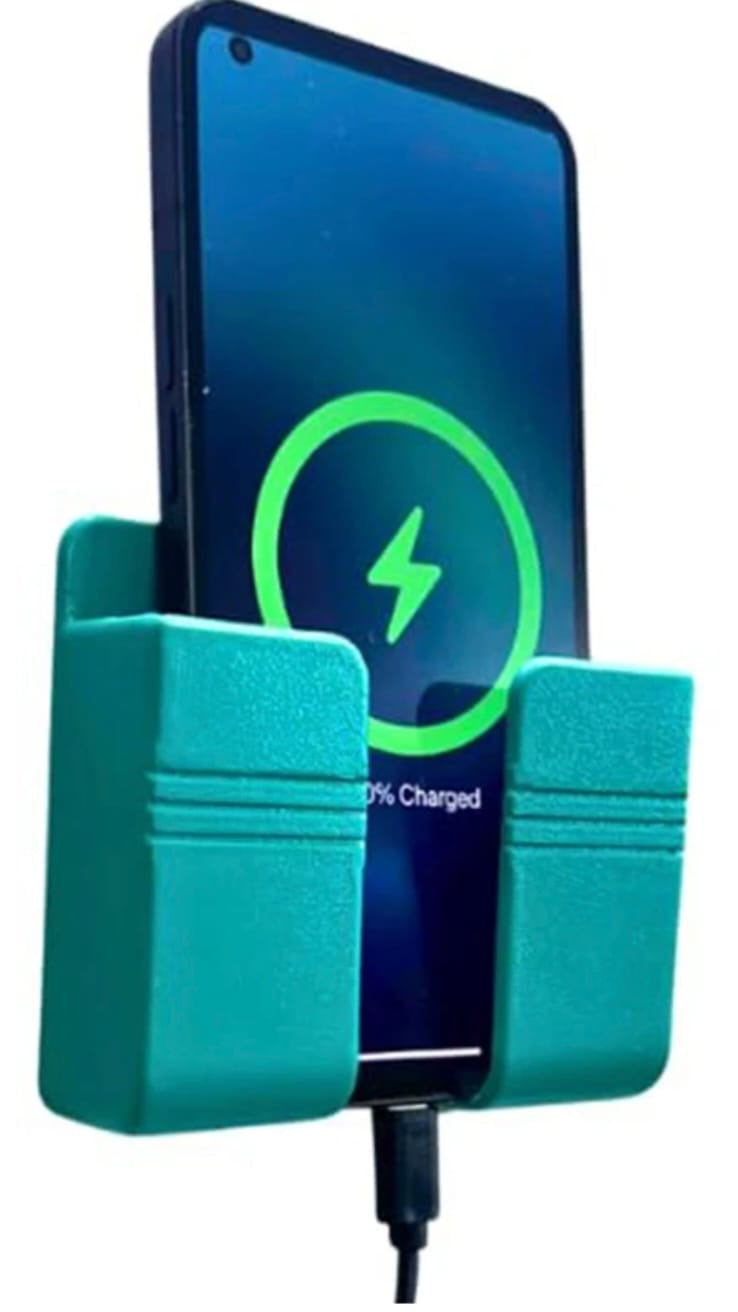 wall mount mobile stand with hole for mobile charging