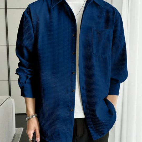 MEN spread collar casual shirt