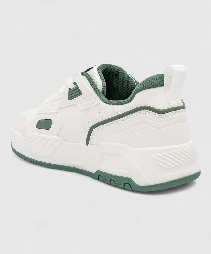 Lifestyle Sneakers for Men | Elegantly Rounded Front, Soothing Insole Casuals For Men (White, Green , 6)