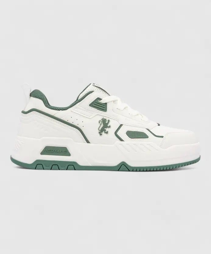 Lifestyle Sneakers for Men | Elegantly Rounded Front, Soothing Insole Casuals For Men (White, Green , 6)
