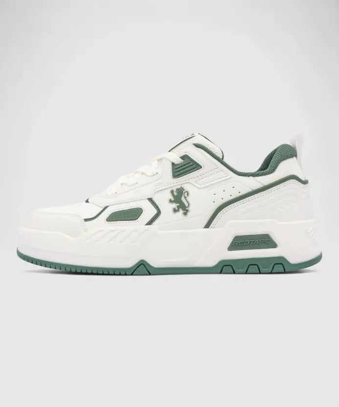 Lifestyle Sneakers for Men | Elegantly Rounded Front, Soothing Insole Casuals For Men (White, Green , 6)