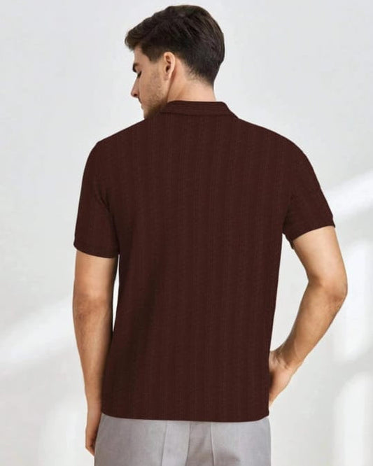 men's self desing polyster