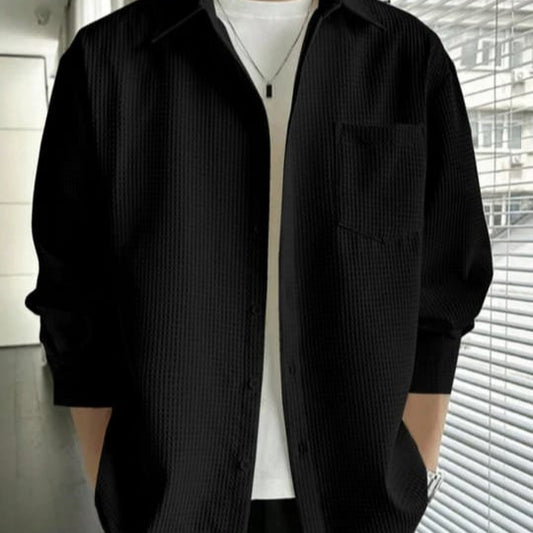 MEN spread collar casual shirt