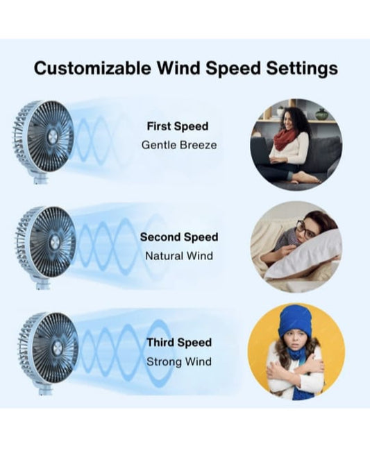 rechargable portable fan 90 degree rotation