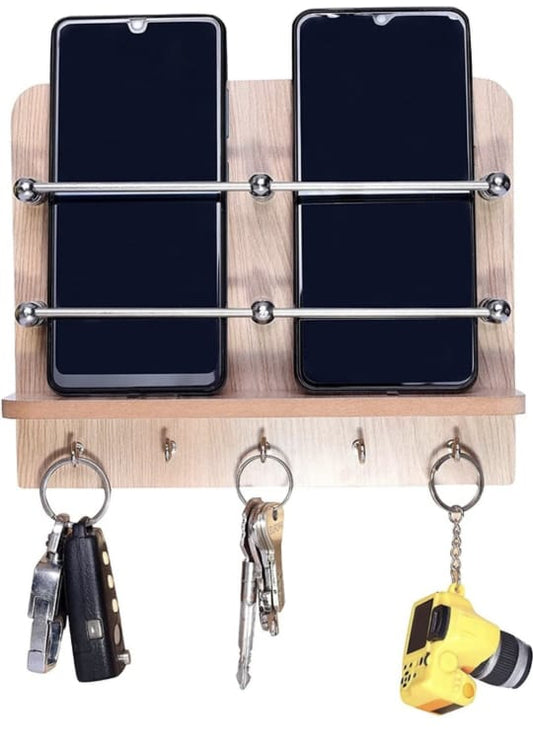 double wooden keys holder
