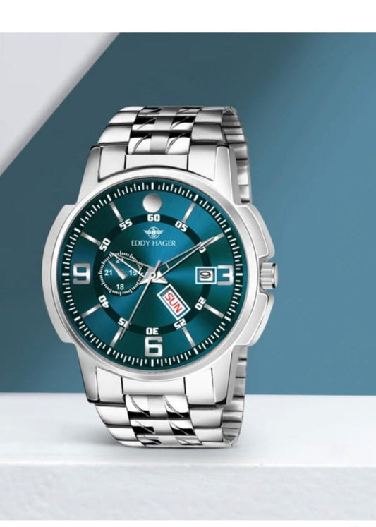 EDDY HANGER SILVER BLUE TONE WATCH