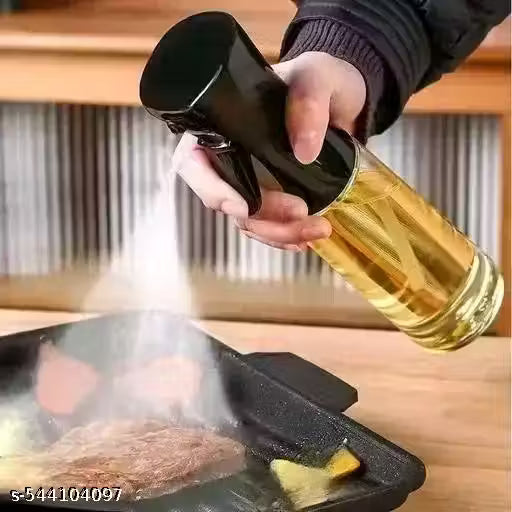 Glass oil Spray Dispenser Cooking 200ml Olive oil Spray Bottle Refillable Food Grade oil Vinegar Spritzer Sprinkler Sprayer Mister Used for Air Fryer,Salad Making,Frying,BBQ,black
