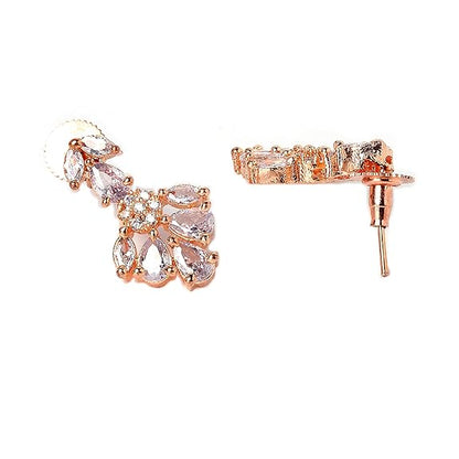 ZENEME Jewellery Set Rose Gold Plated Necklace Set for Women & Girls