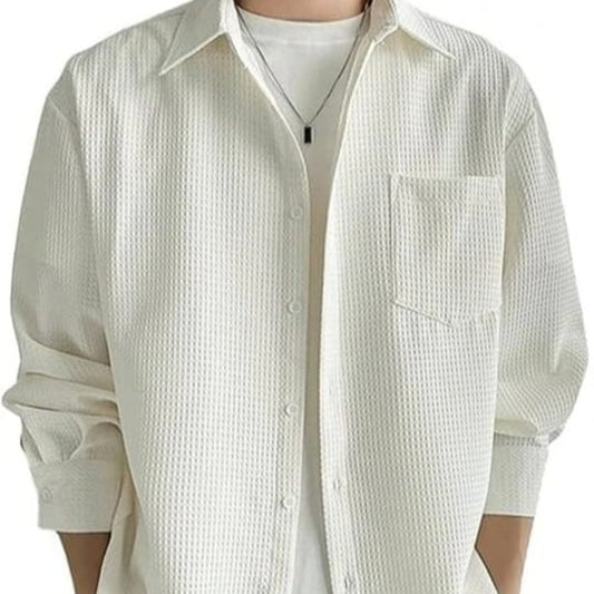 MEN spread collar casual shirt