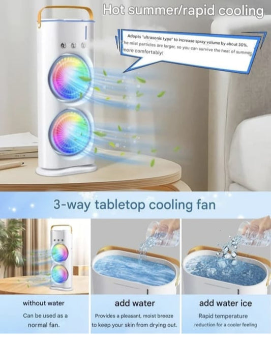 cooling dual ended spray fan desk fan with mist spary