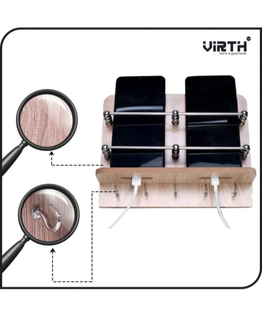 double wooden keys holder