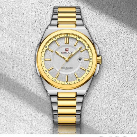 Navi force golden watch