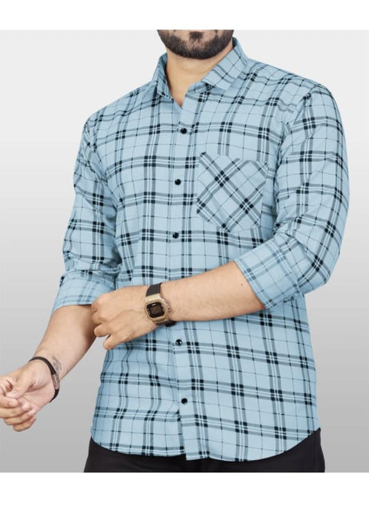 Men's chex bule shirt