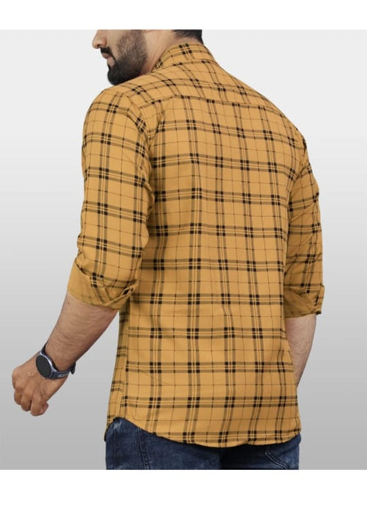 Men's yellow chex shirt