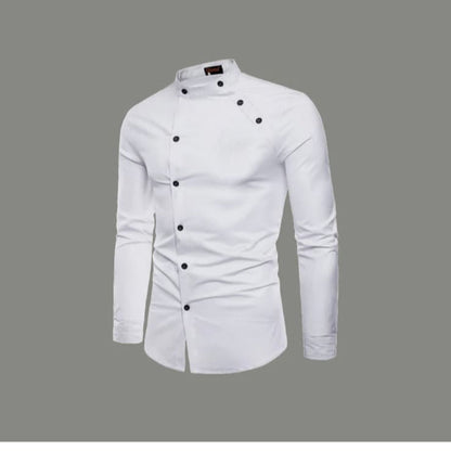 men's designer casual shirt with a modern, fashionable twist.