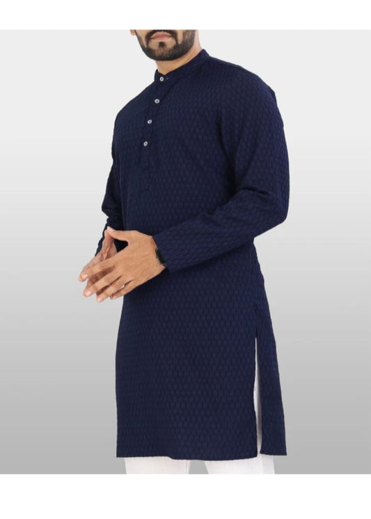 men's navy blue kurta