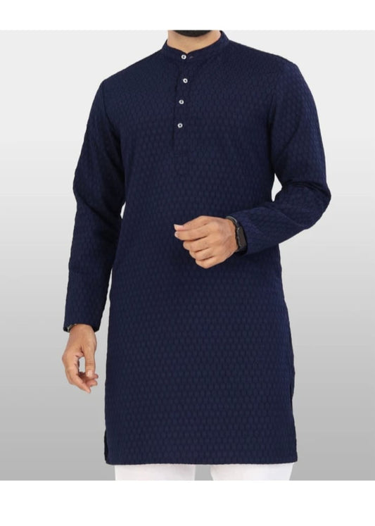 men's navy blue kurta