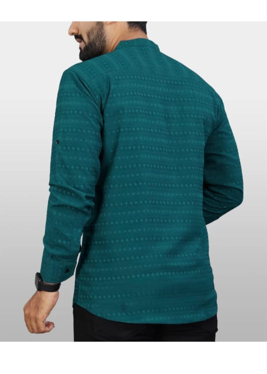 Men's casual ethnic-inspired kurta-style shirt,