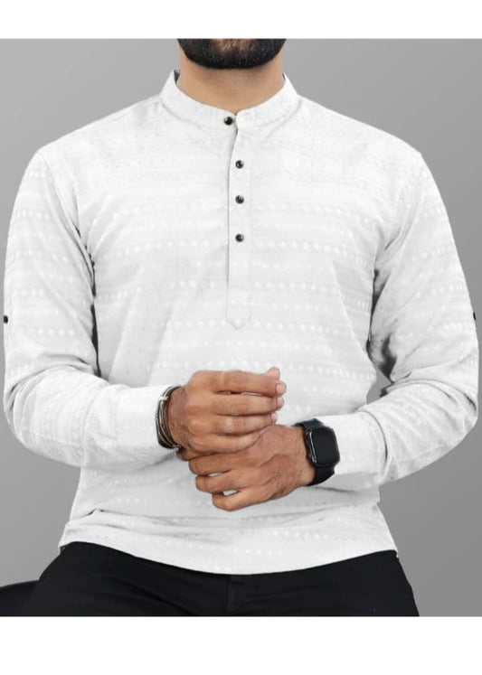 men's casual ethnic-inspired kurta-style shirt