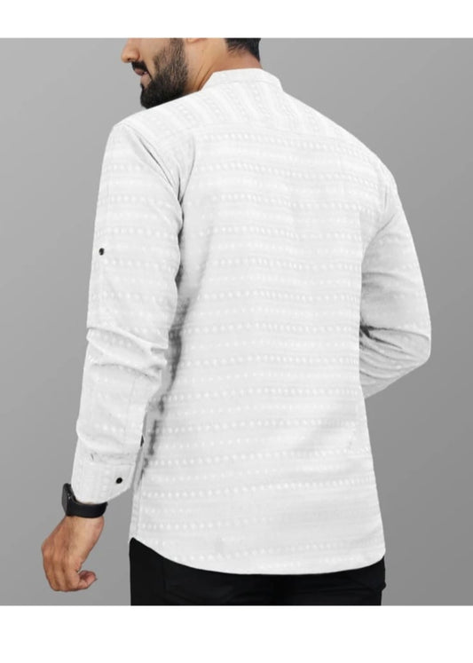 men's casual ethnic-inspired kurta-style shirt
