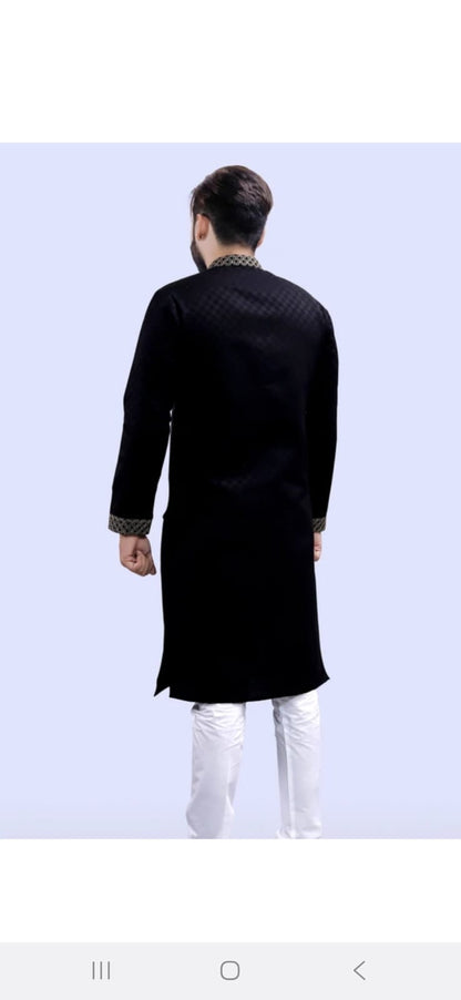 Men's black  kurta