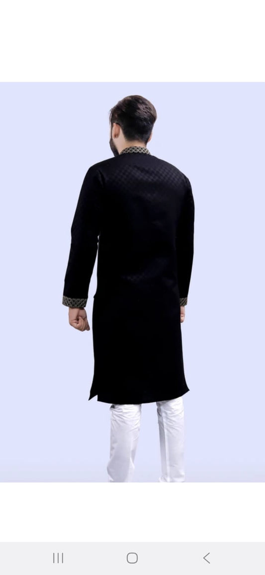 Men's black  kurta