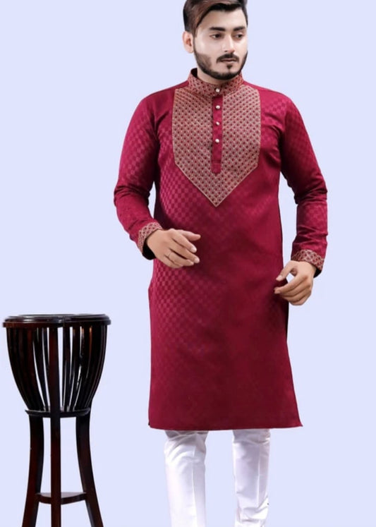 Men's  Maroon kurta