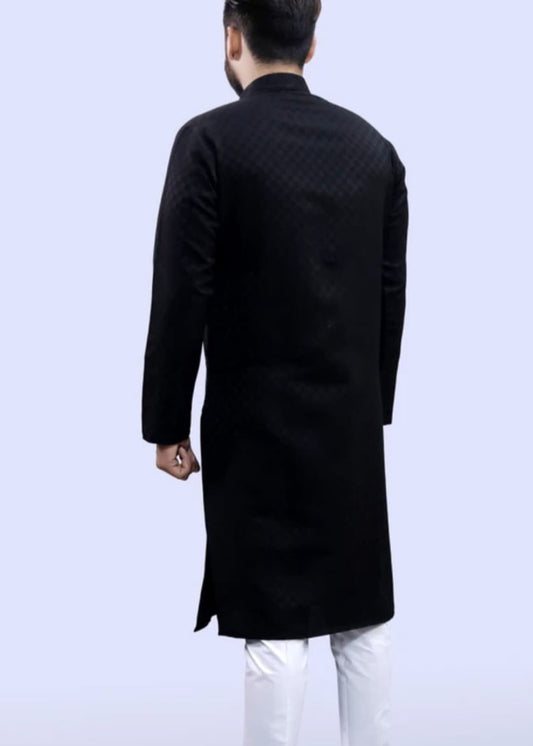 Men's black  kurta