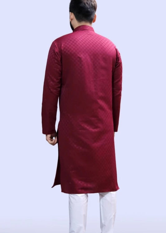 Men's maroon  kurta
