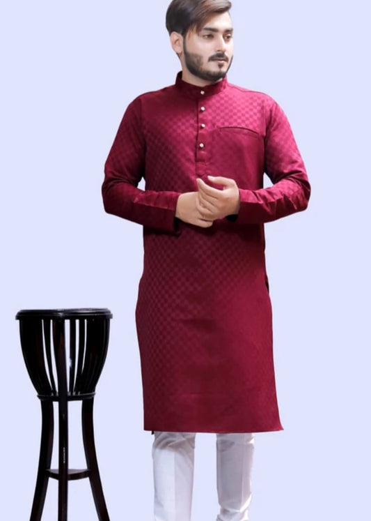 Men's maroon  kurta