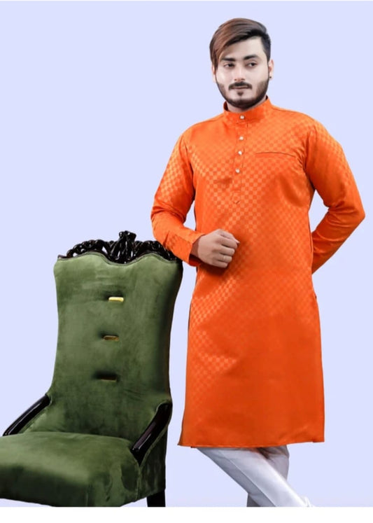 Men's orange  kurta