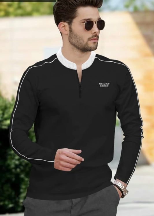 Men's Stream colar ziper style  T-shirts