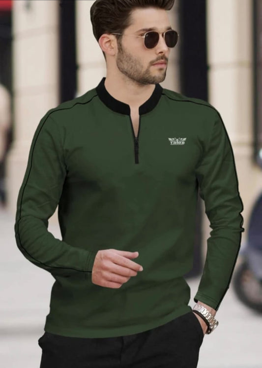 Men's Stream colar ziper style  T-shirts
