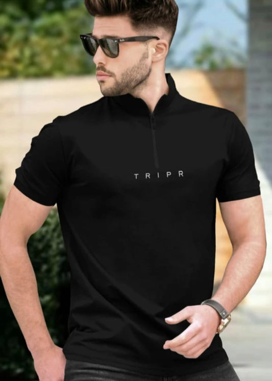 Men's Stream colar ziper style T-shirts