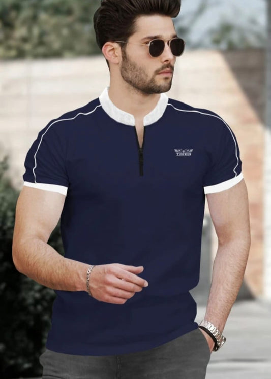 Men's  Stream colar ziper style T-shirts