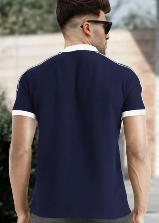 Men's  Stream colar ziper style T-shirts