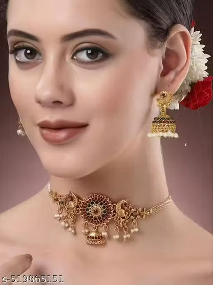 Gold Plated Traditional Jewellery Necklace Set