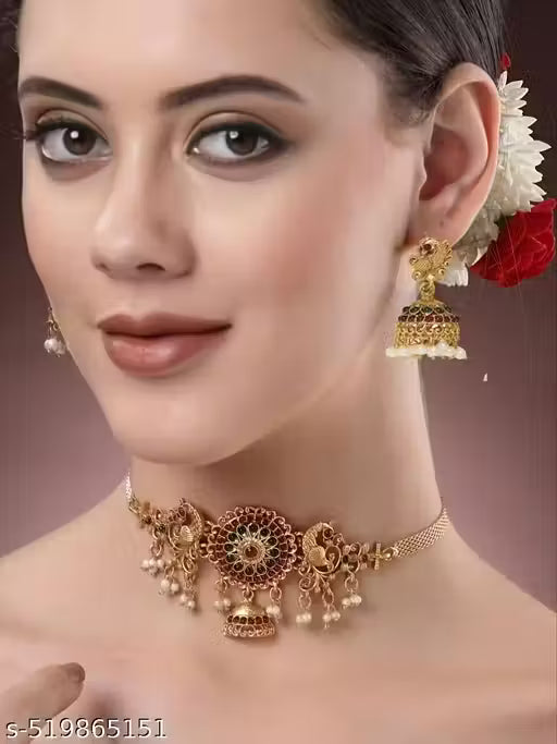 Gold Plated Traditional Jewellery Necklace Set