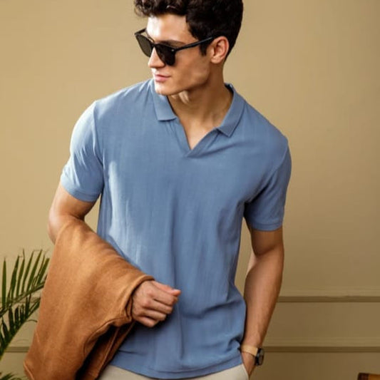 men' s stlish blue t shirt