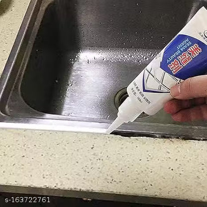 Waterproof Tile Gap/Crack/Grout Filler Water Resistant Silicone Sealant for DIY Home Sink Gaps/Tiles Gaps/Grouts Repair Filler Tube (180 Ml White)